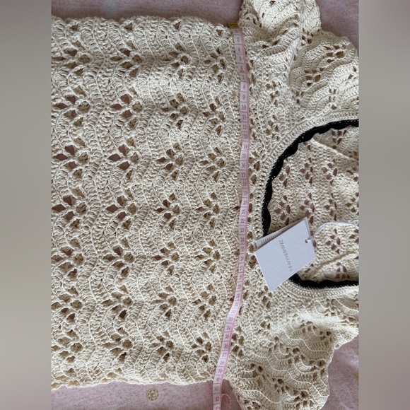 NWT Zimmermann Cream Crochet Dress with Black Trim - Picture 9 of 9